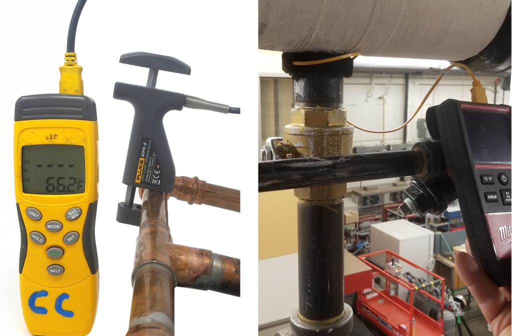 Pipe clamp thermocouples