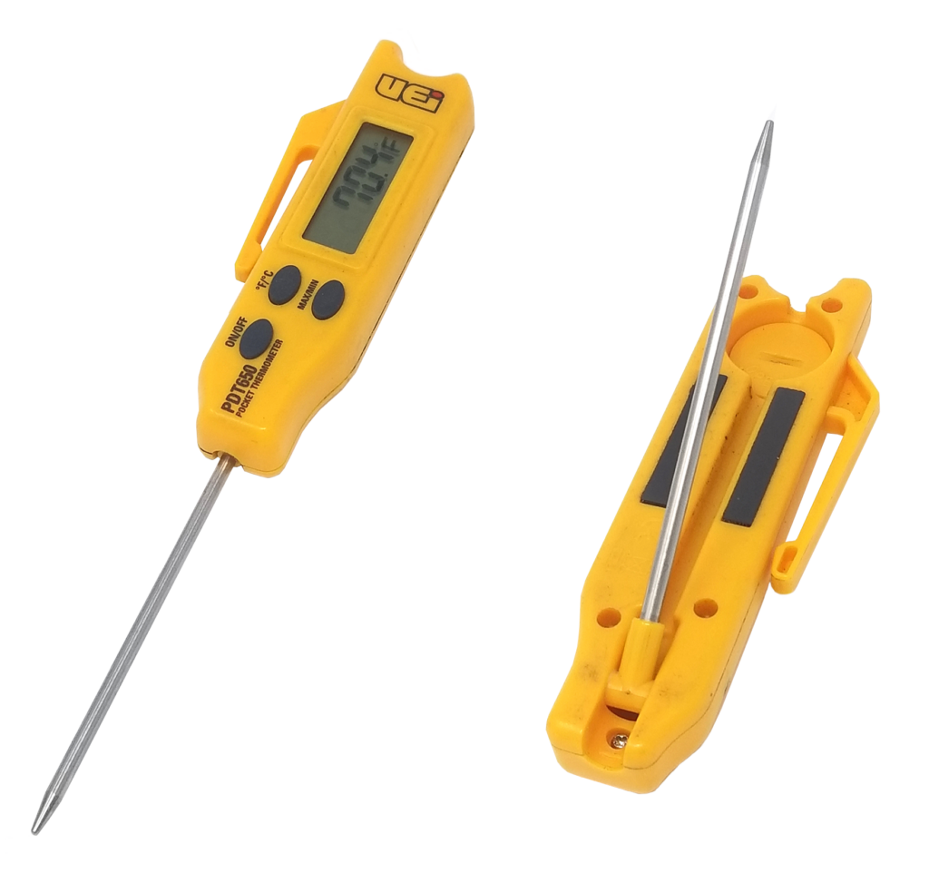 Folding digital pocket thermometer.